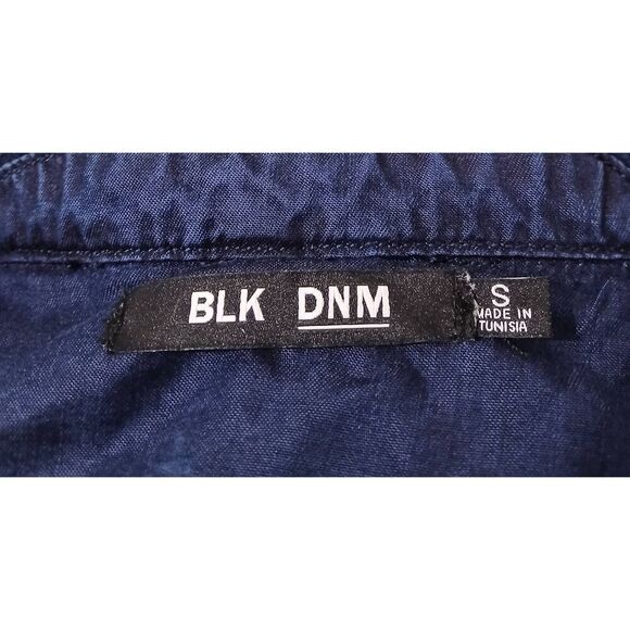 Blk dnm womens small long TENCEL duster INDIGO BLUE denim cardigan - Picture 5 of 7